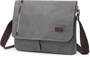 [Kono] Men Shoulder Bags Canvas Satchel Cross Body Messenger School Working Satchel Briefcase for 13 Inch Laptop
