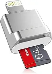 Apple MFi Certified Lightning to Micro SD Card Reader for iPhone, iPad - Supports iOS 13, exFAT & FAT32