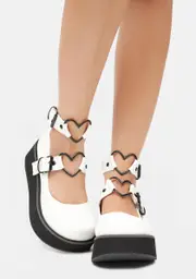 [Demonia] White Sprite Platform Mary Janes