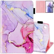 Dteck Galaxy Tab A7 Lite 8.7 Case 2021 Release (SM-T220 / T225), Slim PU Tablet Case Shockproof TPU Back Shell Flip Stand Case for Samsung Galaxy Tab A7 Lite 8.7 2021 Tablet, Purple Marble