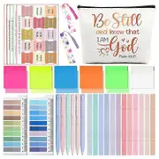 Journaling Kit Study Supplies-104 Pcs Book Annotation Kits Highlighter No Bleed Gel Pen Bible Tabs Index Tabs Bookmarks As Shown