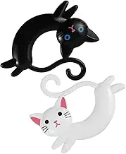 CANIGHT 1 Set Cute Cat Wall Hooks Self Adhesive Clothes Hook for Towel Key Coat Japanese Style Decorative Wall Mounted Holder for Bathroom Kitchen Living Space Saving No Drill Installation