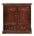 Solid Mahogany Wood TV Stand / Cabinet With Door Antique Reproduction Design