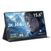 Portable Monitor 15.6 inch 2K@144Hz QHD Mini HDMI USB-C Touchscreen Laptop Monit