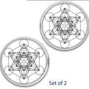 Set of 2 Sacred Geometry #2 Slipmat Turntable 12" Scratch Pad Slip Mat DJ x2