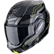 EXO-Tech Evo Conquer Black Yellow Flip Back Helmet
