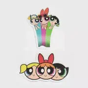 Lot of 2 Powerpuff Girls Cartoon Water Resistant Stickers