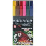 Sakura Koi Colouring Brush Pens Basic 6 Pack