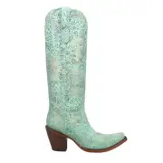 Corral Boots Floral Snip Toe Cowboy Womens Blue Casual Boots A4587