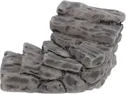 Gogogmee Stone Bend Bridge Stairs Plug Door Plug Sculpture Decorations Hole Plug Plug Small Jewelry Fashionable Flower Pot Fairy Decorations Home Decorations Round Mirror Kit Resin Grey