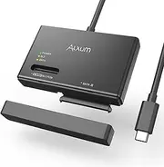 Alxum NVME M.2 to SATA HDD Enclosure, USB 3.2 Gen 2 Tool Free Pcie 10Gbps Hard Drive Reader for M.2 NVMe/SSD/SATA Support HDD&SSD Simultaneous Reading