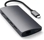 SATECHI USB C Hub 8-in-1 Multiport Adapter V2 with 4K HDMI, 60W PD Charging, 3 USB-A Data Ports, Ethernet, Micro/SD Card Reader, for MacBook, Windows and USB Type-C Devices – Space Grey