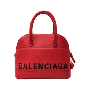 【Balenciaga 巴黎世家】518873 經典Ville 印字ALMA系列手提斜背兩用貝殼包(紅色)