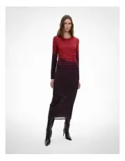 [Witchery] Mesh Crew Gather Dress in Purple