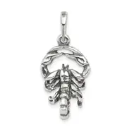 Sterling Silver Antiqued Scorpio Zodiac Pendant