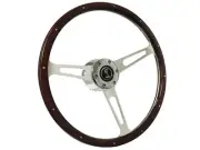 IDIDIT Ford Mustang 6-Bolt Rivet Espresso Wood Steering Wheel Kit, Tiffany Snake