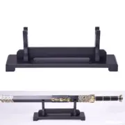 Black Wood Japanese Samurai Sword Holder Stand Katana Tanto Rack 34.8cm 1 Tier