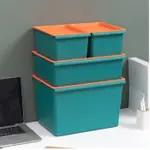 化妝品收納箱 小家用桌面塑膠有蓋收納盒 收納箱塑膠桌面收納盒