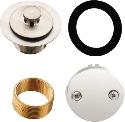 Lift & Turn Tub Trim Set with Two-Hole Overflow Faceplate, All Brushed Nickel