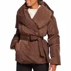 Calia by Carrie Underwood Duvet Quilted Puffer Coat, size : Large, color: Brown