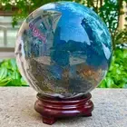 8.37LB Natural Geode Aquatic Plant Water Grass Moss Agate Balls Crystal Sphere