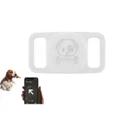 Water Resistant Airtag Dog Collar Holder Silicone Protective AirTag Cover-White