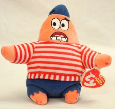Ty Beanie Babies First Mate Patrick 7" Plush SpongeBob Square Pants w tags