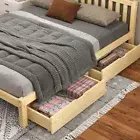 2X Bed Frame Storage Drawers for Queen Double King Single Size Wooden Mattress