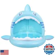 Baby Pool,Shark Splash Toddlers Swimming Pool with Canopy,Portable Inflatable