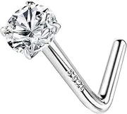 [KASFREE] 925 Sterling Silver Nose Rings for Women Hypoallergenic 20G L Shaped Stud Piercings for Men and Women