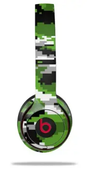 Skin Wrap for Beats Solo Wireless 2 3 4 Digital Camo Green SKIN ONLY