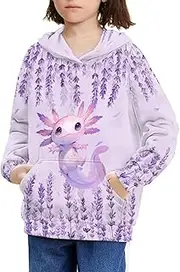 [Suobstales] Girls Hoodies Sweatshirts for Kids Casual Long Sleeve Pullover Hooded Jumpers Tops with Pocket for 6-16 Years