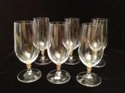 Vtg BOHEMIA CRYSTALEX CRISTALLINE Wine Glasses •6 7/8”• Set of 5 •Czech Republic
