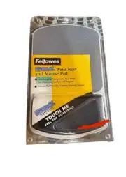 Vintage Fellowes Gel wrist and Mouse Pad white grey # 91741 New