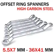 Offset Ring Spanners 5.5mm - 41mm Metric Carbon Steel Double End Deep Swan Neck
