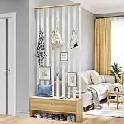 Wall Room Divider, Room Divider Wall Privacy Panels, Privacy Screen with Shoe Rack and Coat Rack, Entryway Partition Separator, for Home Office Decorative(Natural,100cm/39.3in)