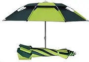 2.4M(94.4inch) Fishing Umbrella,Triple Folding Umbrella,Universal Rainproof and Sunshade Thickening Portable Ultra-Light Beach Umbrella,can Be Turned 360° (Color : Black Green, Size : 2.4M)