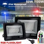 LED Flood Light RGB Floodlight Color Changing Spotlight Outdoor Waterproof Lamp