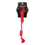 Paws & Claws Flavour-Bone Rope Tugger Beef Flavoured Rubber Toy 38X5cm Red