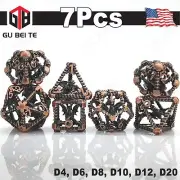7PCS Polyhedral Dragon Hollow DND Dice Set for D&D Pathfinder Rpg table game MTG
