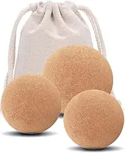 Cork Massage Ball Set, Lightweight Massage Ball for Deep Tissue Muscle Massage, Myofascial Release, Trigger Points, Muscle Knots, and Yoga Therapy, 2.4''+2.4''+3'' Lacrosse Massage Balls