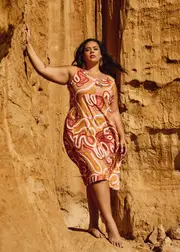 [TS] Taking Shape Elverina Garbara Linen Dress Size 16 in Print - Plus Size Women's Clothing Print