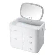 Large Led Lockable Velvet Jewelry Display Box Necklace Earing Storage Case Organizer