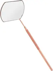 HAPINARY Detachable Eyelash Extension Mirror Rose Gold Stainless Steel Lash Tech Handheld Makeup Tool for False Lashes