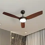 Vevare 52" Ceiling Fan with LED Light and Remote Control DC Motor Fan with 5 Fans Speed and Timer for Home Kitchen Living Room Walnut