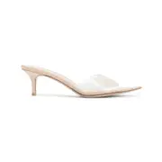 [Gianvito Rossi] Gianvito Rossi-Nude Elle 55 Patent Leather Mules-Donna 37 IT