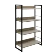 Book Shelf Display Shelves Corner Wall Wood Metal Stand Hollow Storage