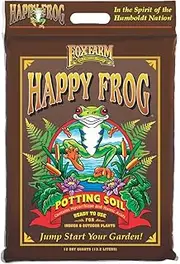 FoxFarm Happy Frog Potting Soil, 12qt – for Indoor/Outdoor Container Plants, Improves Root Efficiency, pH Adjusted for Optimal Nutrient Uptake – Contains Microbes and Humic Acids
