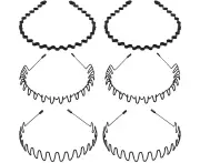 6Pcs Unisex Wavy Headband Metal Hair Band for Men Women's Hair Hoop Clips, MH MOIHSING Elastic Non Slip Wide Headbands Ordinary Headwear Bandeau Hair Acces