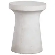 Jenola 35cm Concrete Stool, Milky White Fibre Clay Concrete